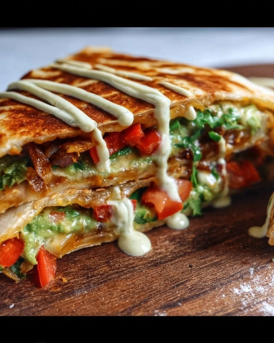 Vegetarian Crunchwrap Supreme with fresh veggies and toppings