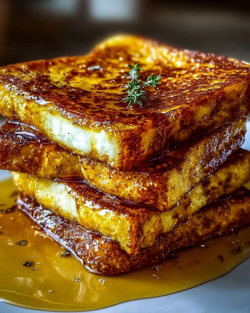 Plate of burnt cream French toast topped with fresh berries and syrup