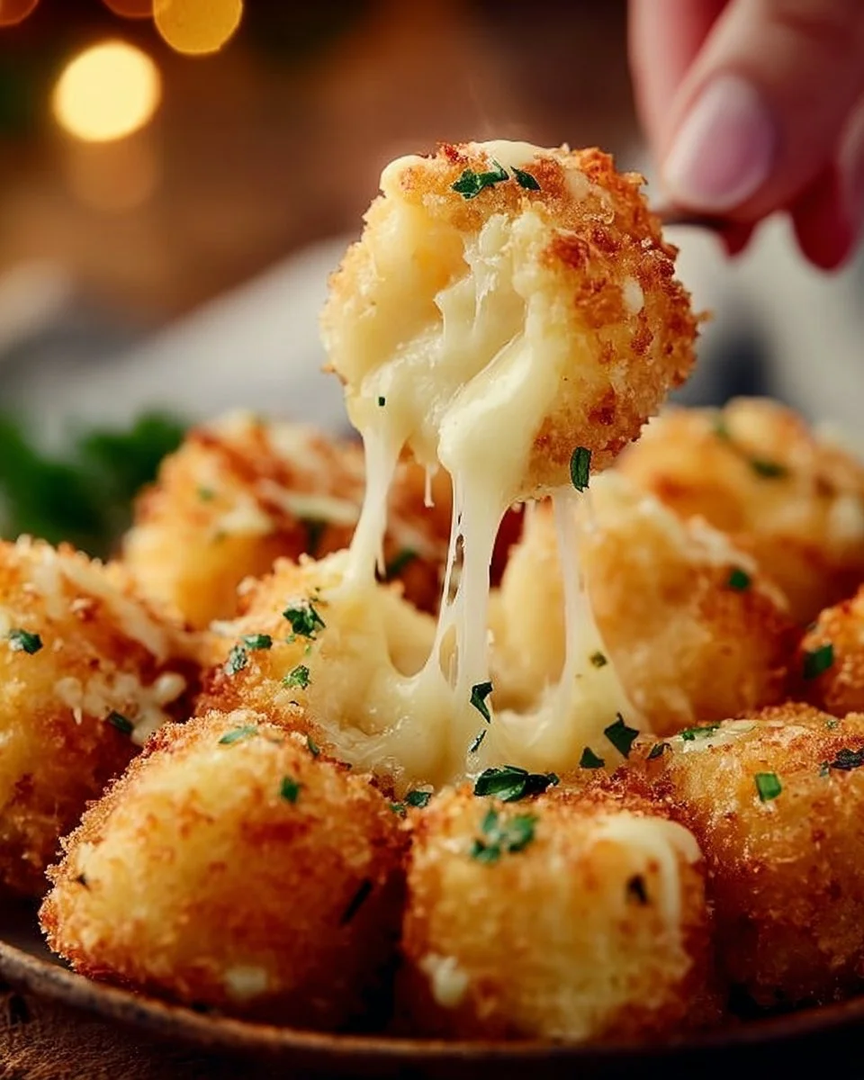 Cheesy Mozzarella and Parmesan Bites served on a platter