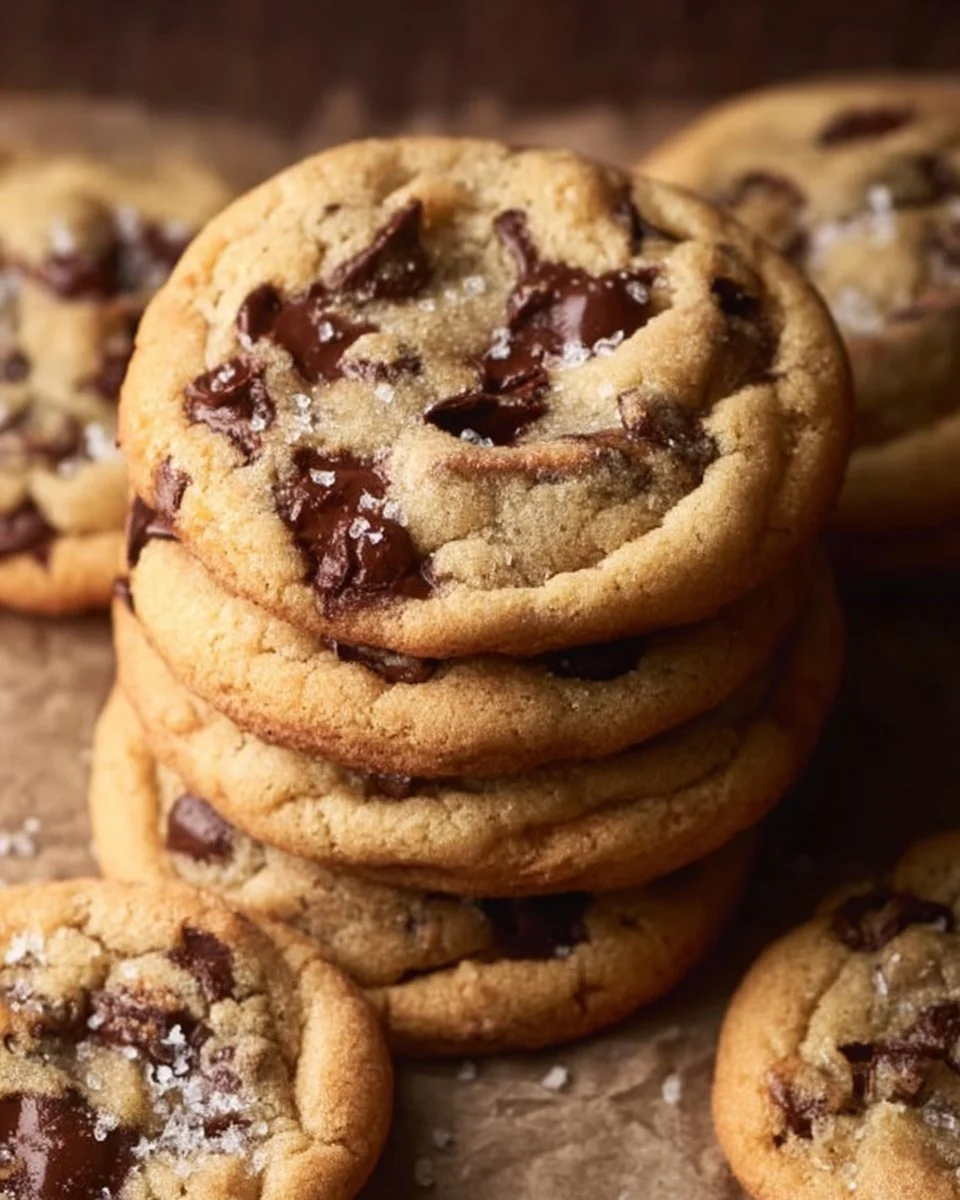 Chewy Brown Butter Chocolate Chip Cookies fresh from the oven