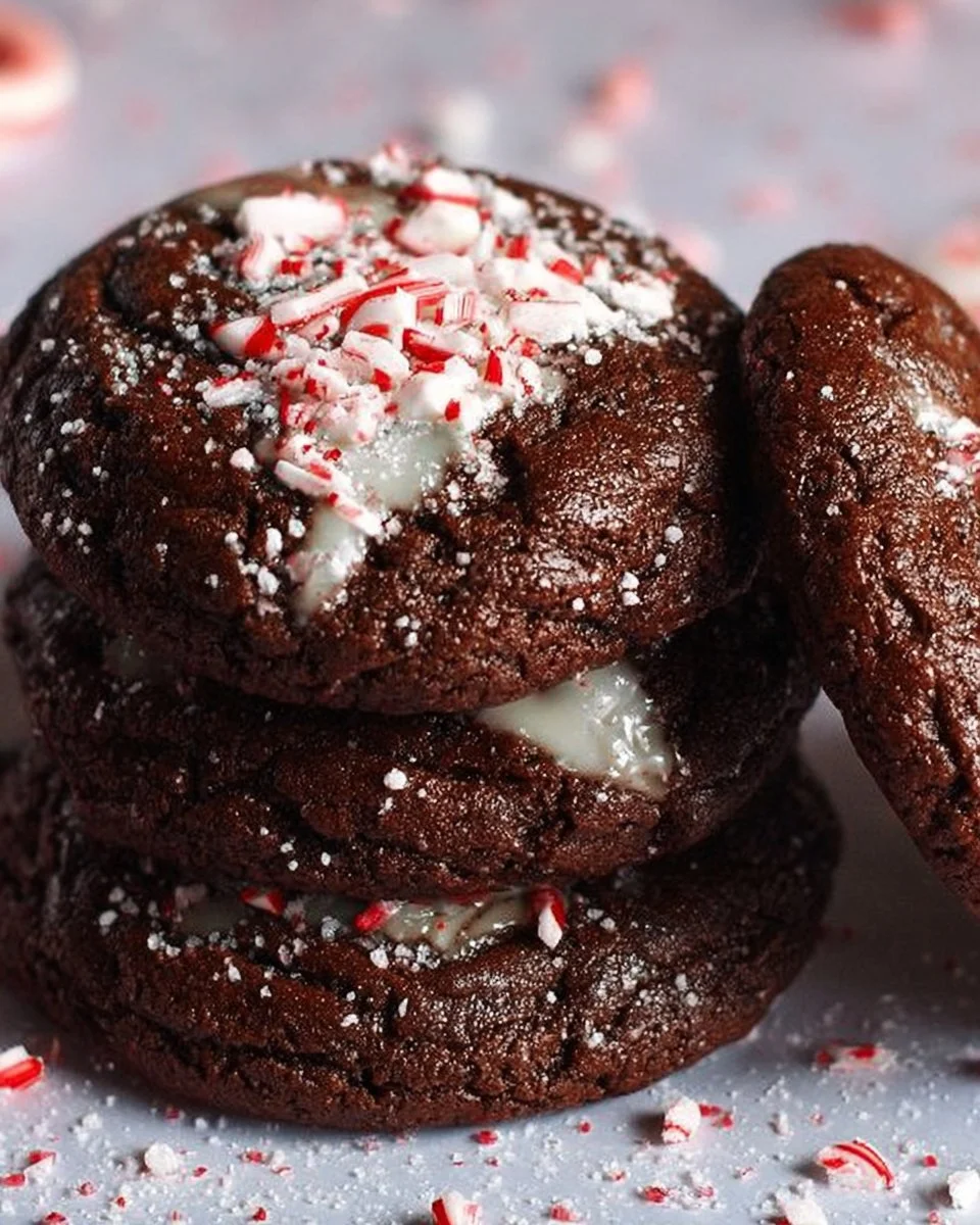 Delicious Chocolate Peppermint Cookies with a festive touch