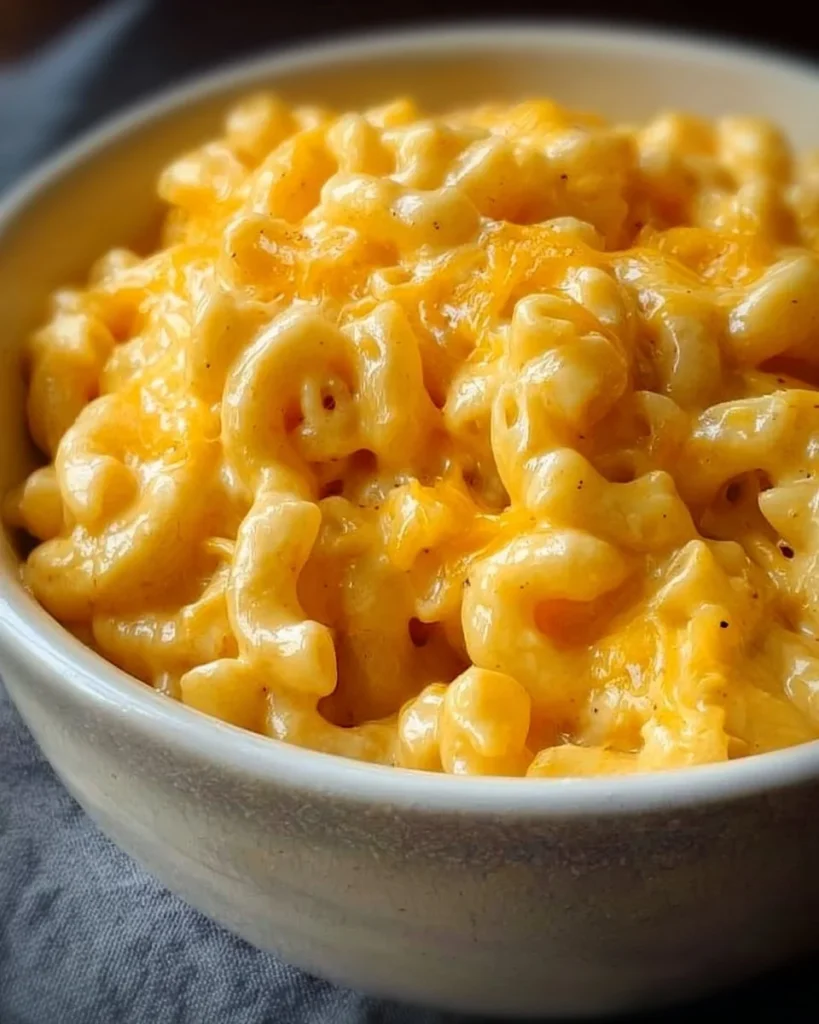 Creamy crock pot mac and cheese cooked to perfection in a slow cooker