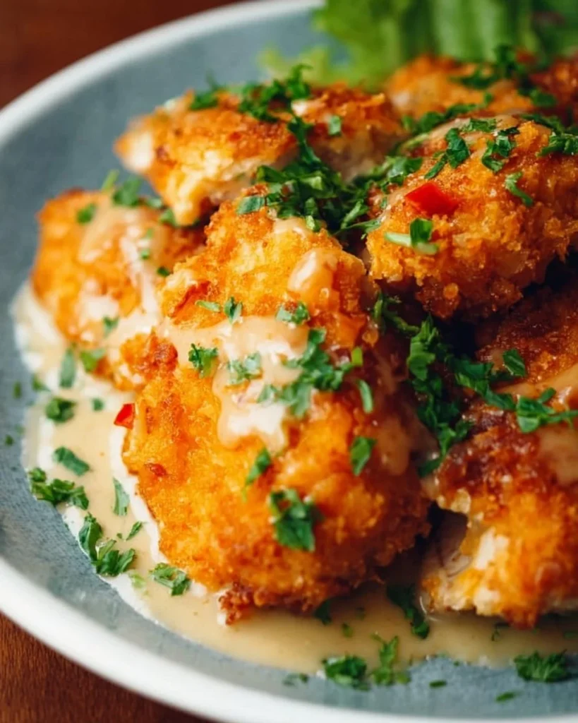 Delicious Crispy Cheddar Chicken served with sides