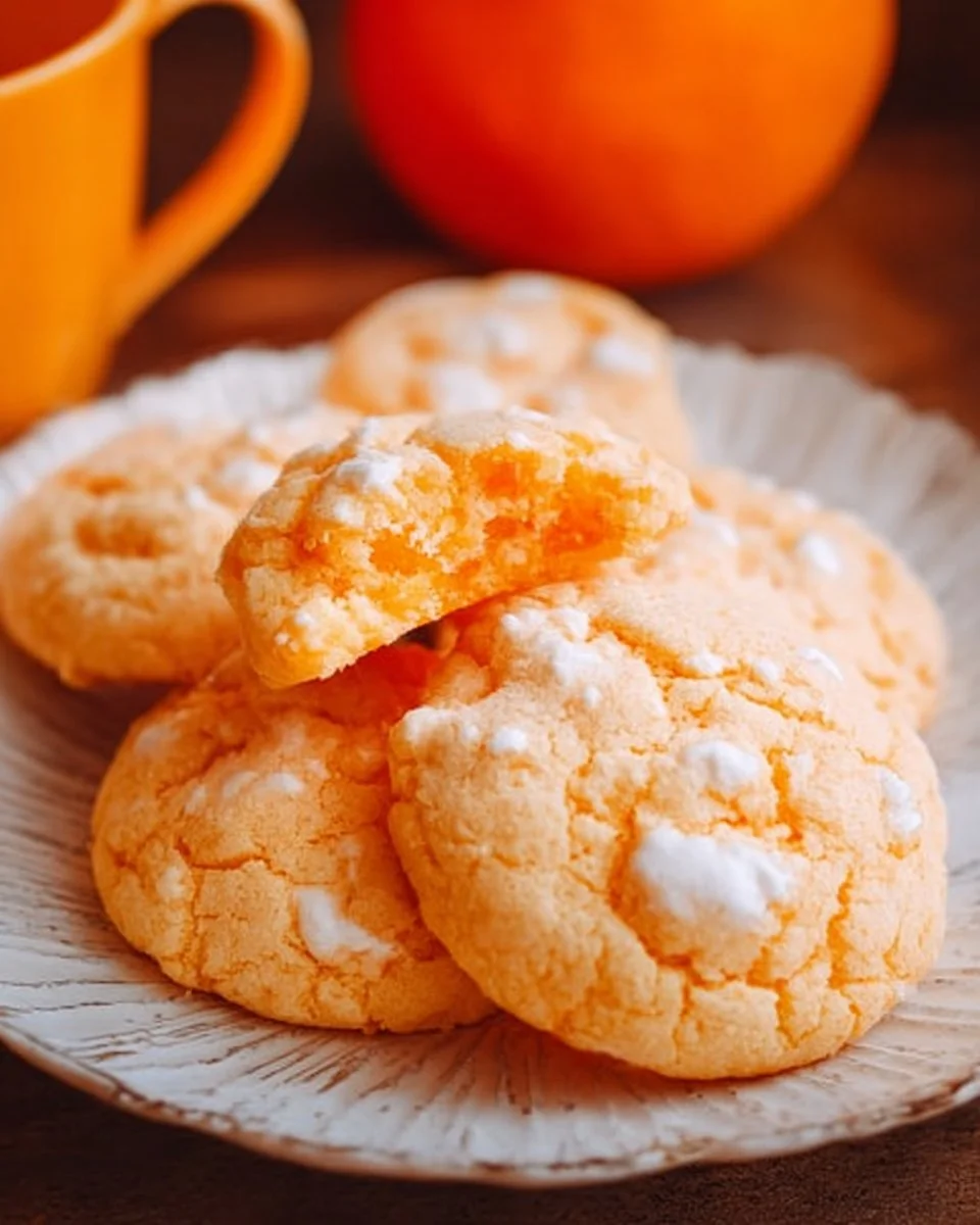 Freshly baked Creamsicle Orange Cookies with orange zest and cream flavor