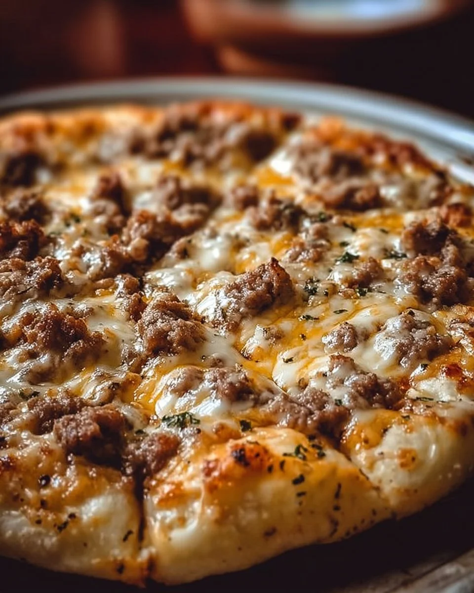 Fluffy Biscuits topped with Sausage Gravy on a savory pizza