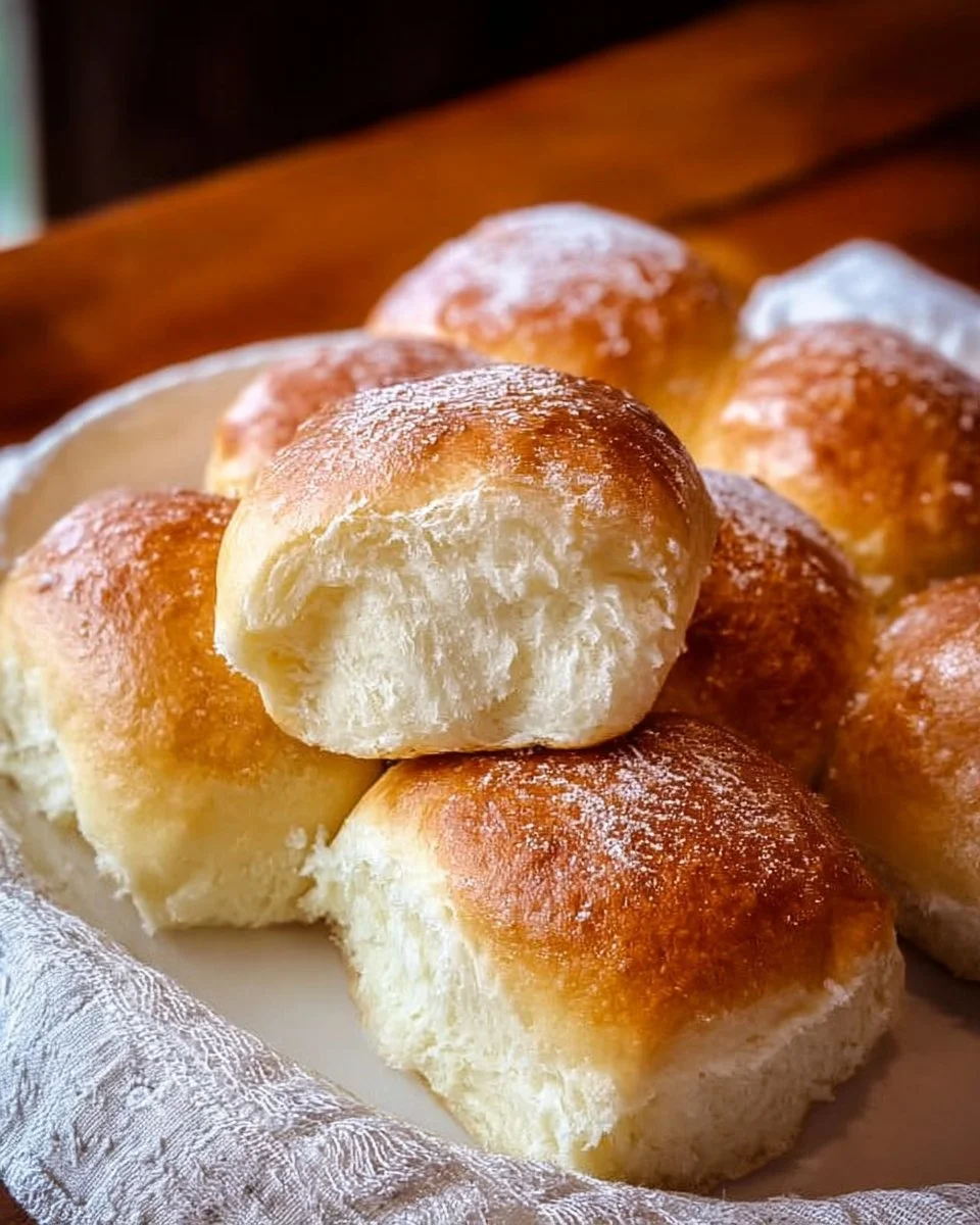 Freshly baked fluffy cottage cheese rolls on a wooden table