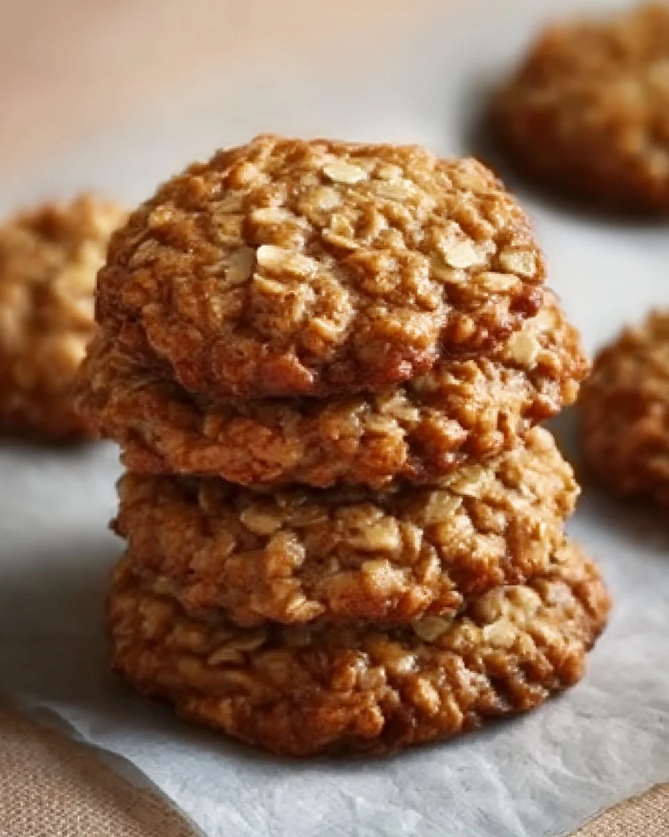 Low sugar applesauce oatmeal cookies on a baking tray