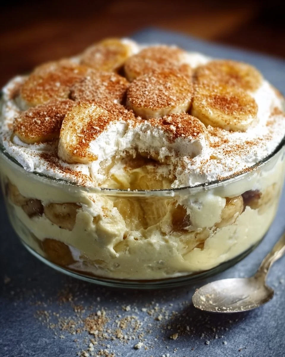 Delicious Magnolia Bakery banana pudding served in a cup with whipped cream