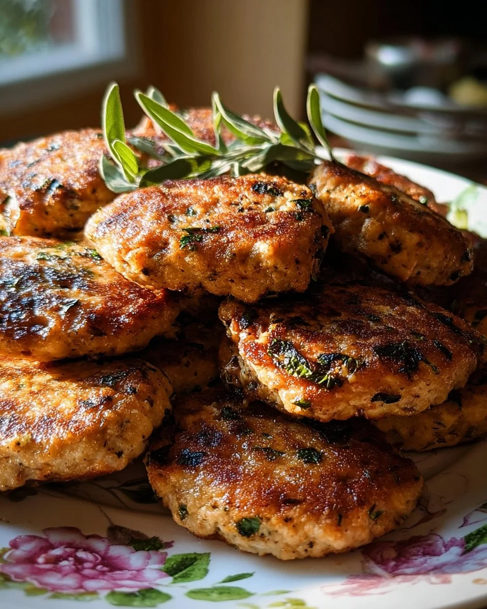 Delicious Mediterranean chicken patties served with fresh herbs and spices