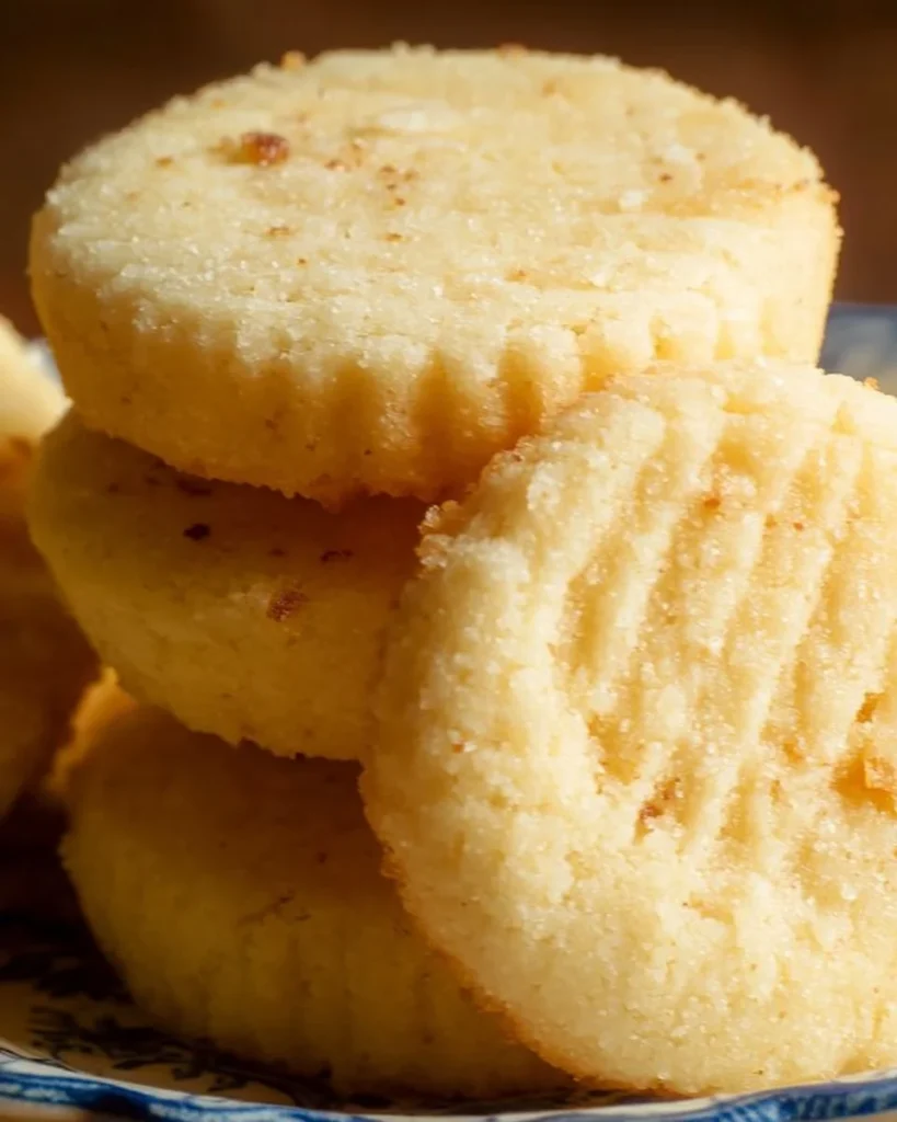 Delicious no added sugar shortbread cookies on a plate