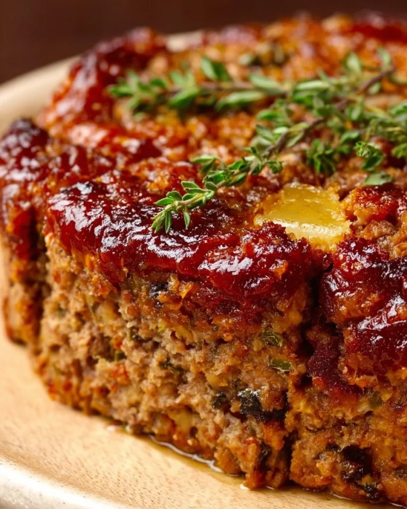 Stove Top Stuffing Meatloaf served on a plate with sides