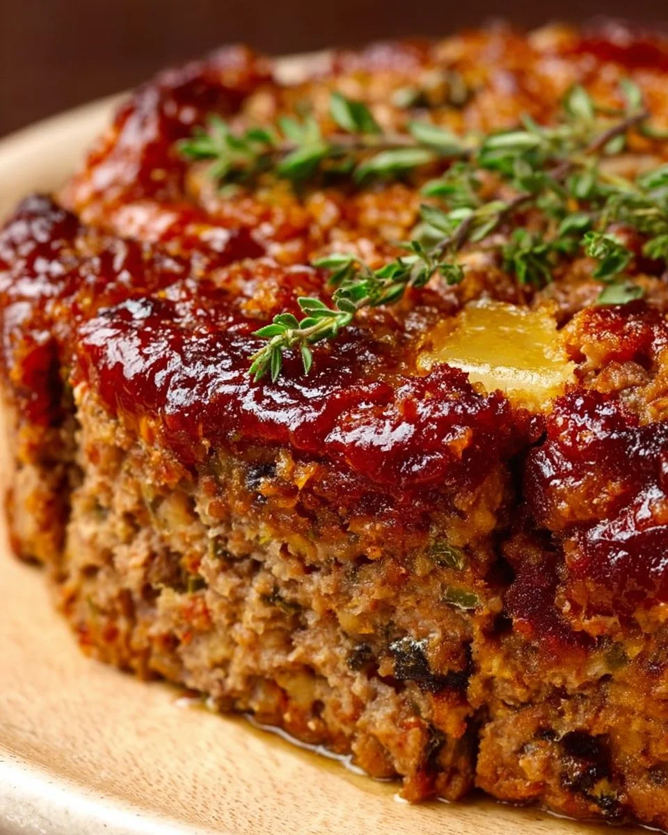 Stove Top Stuffing Meatloaf served on a plate with sides
