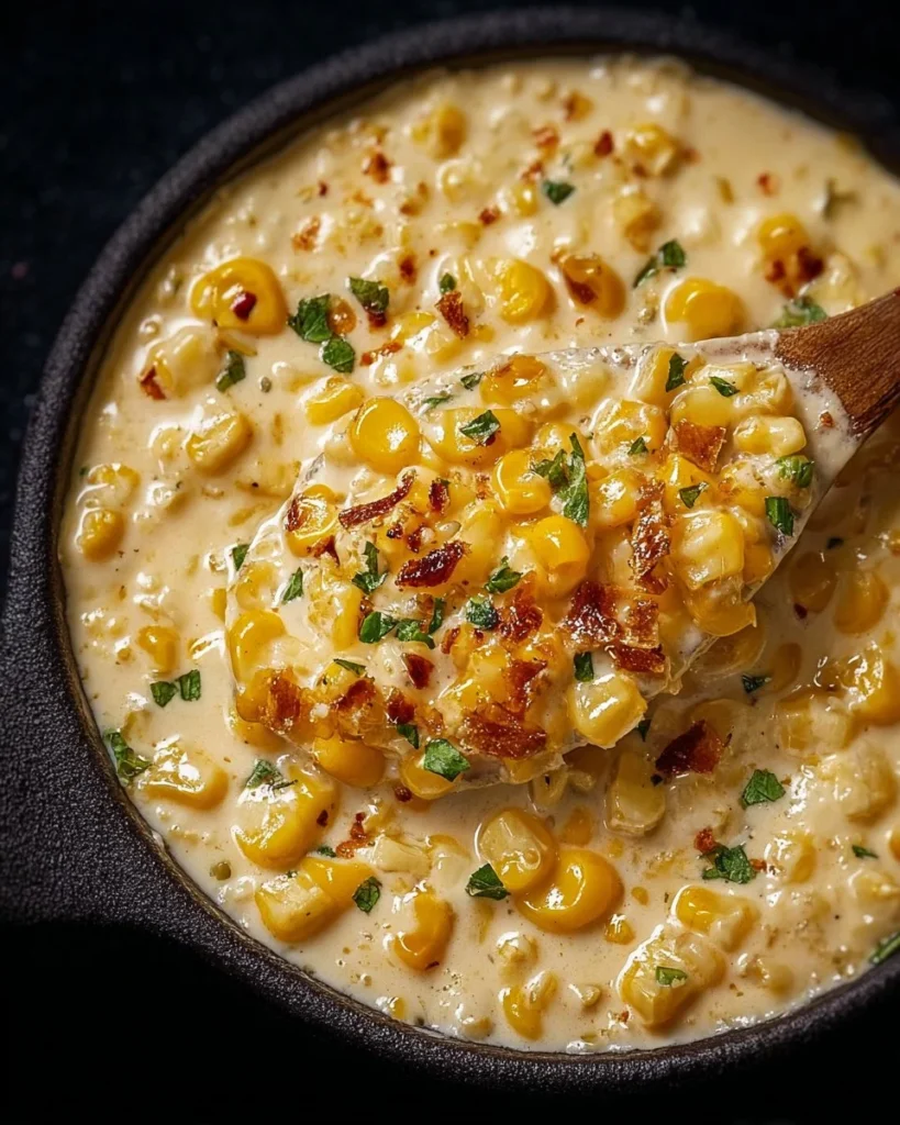 Delicious street corn cheese dish served with toppings and herbs