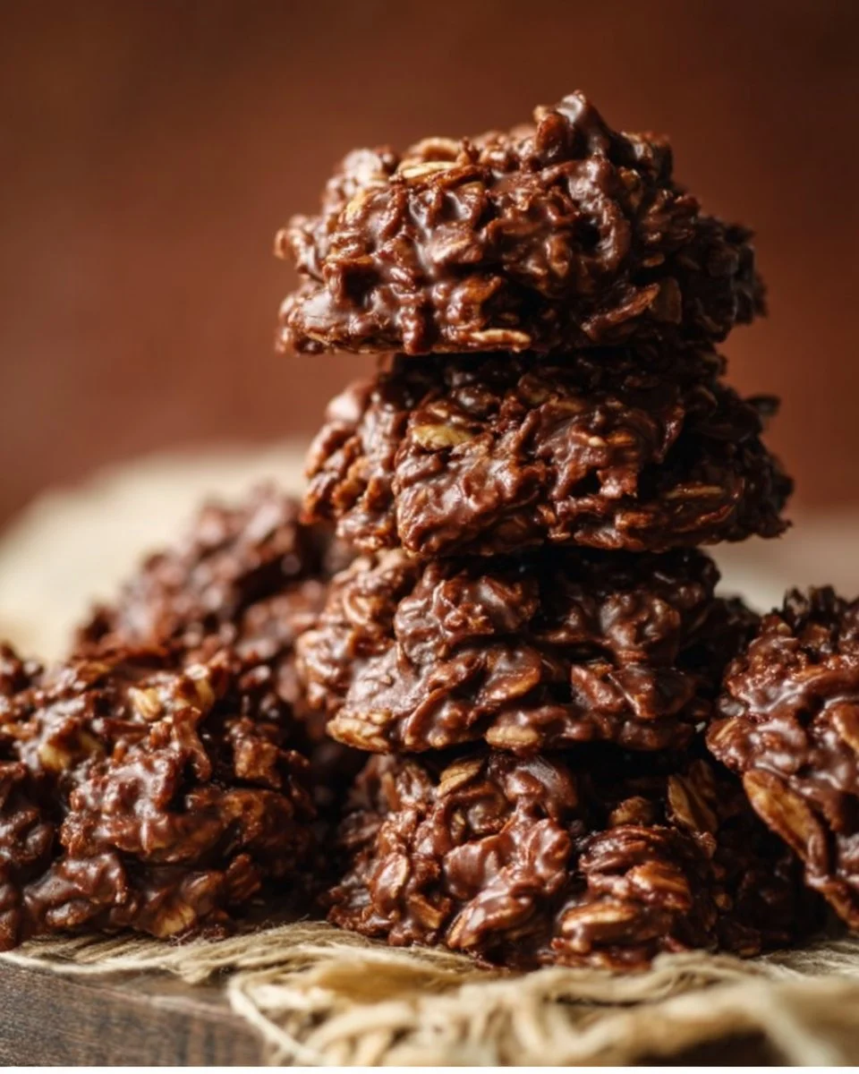 Plate of sugar-free no-bake cookies ready to enjoy