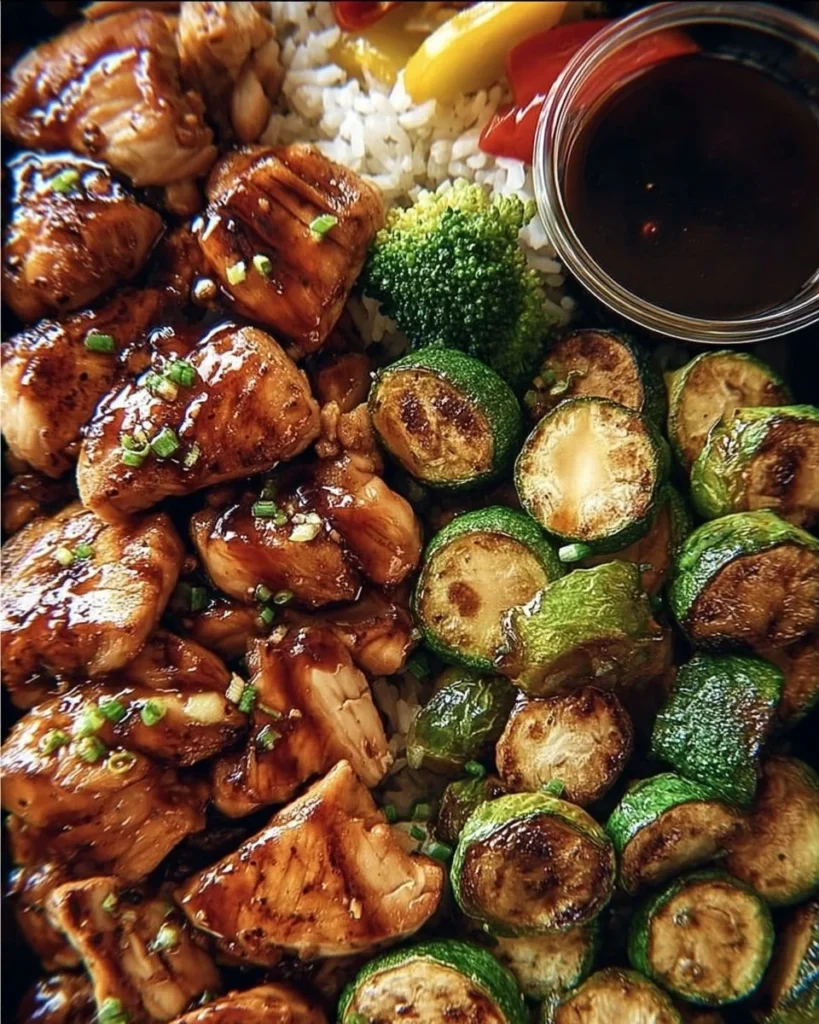 Delicious Blackstone Hibachi Chicken Dinner ready to serve