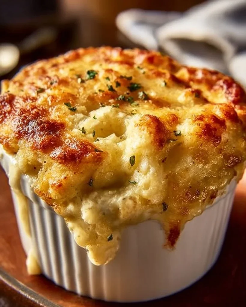 Cheddar Bay Biscuit Seafood Pot Pie with flaky biscuit crust and seafood filling