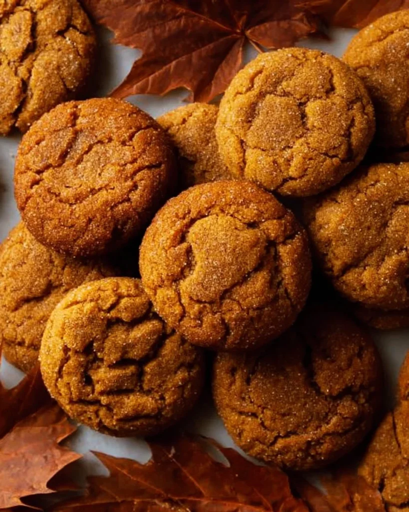 Delicious chewy maple pumpkin cookies with autumn spices