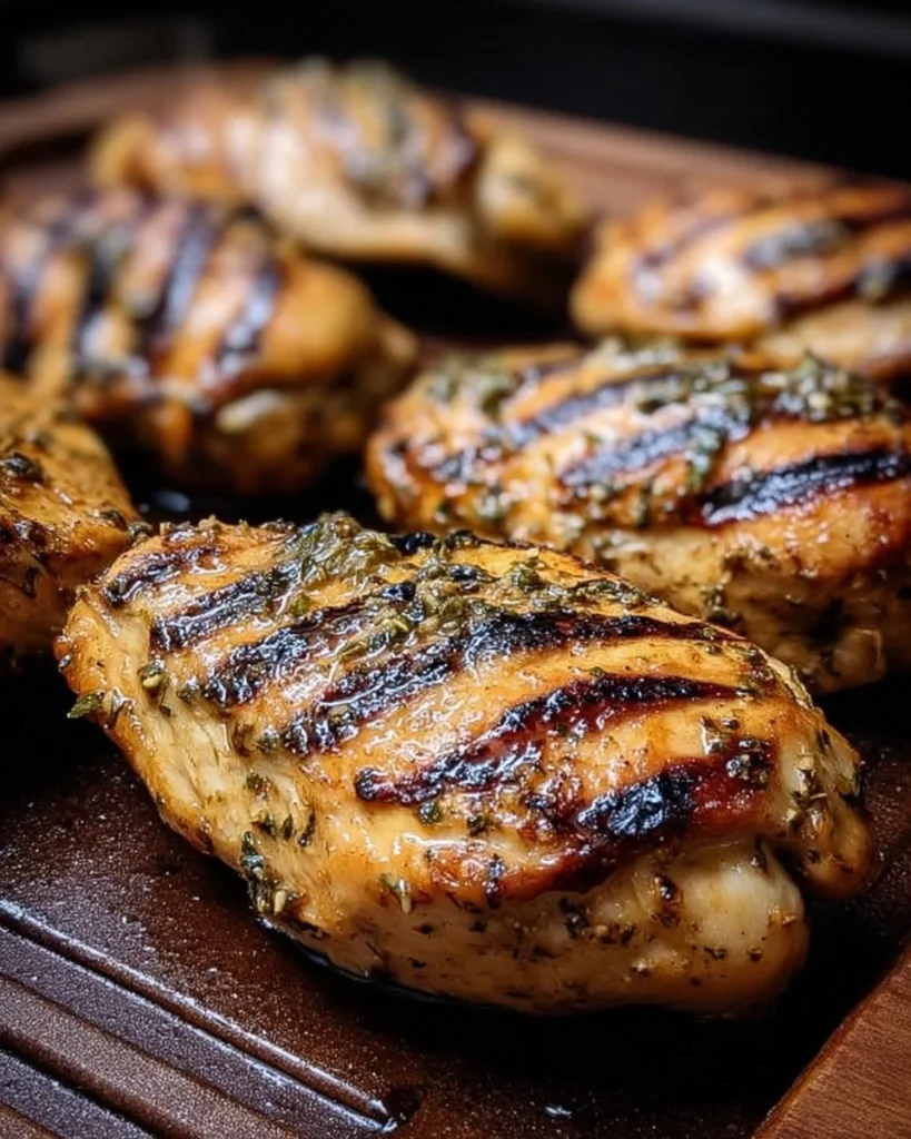 Juicy grilled chicken marinated with a flavorful chicken marinade