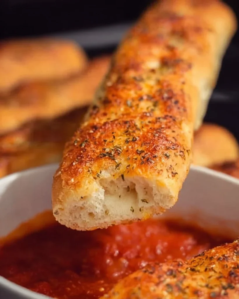 Delicious copycat Pizza Hut breadsticks served with dipping sauce.