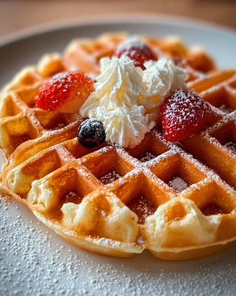 Delicious cream cheese keto waffles served with toppings