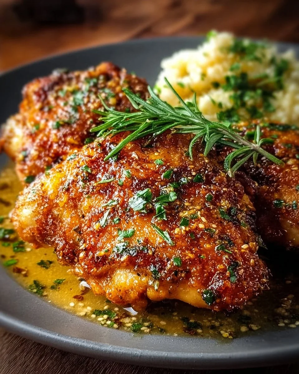 Crispy Italian Chicken Christopher served with garlic butter sauce