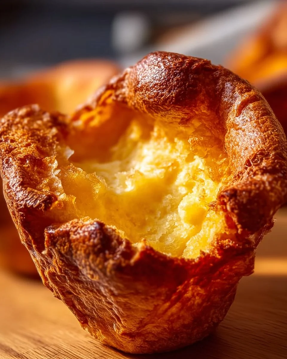 Crispy Yorkshire pudding served alongside a traditional Sunday roast.