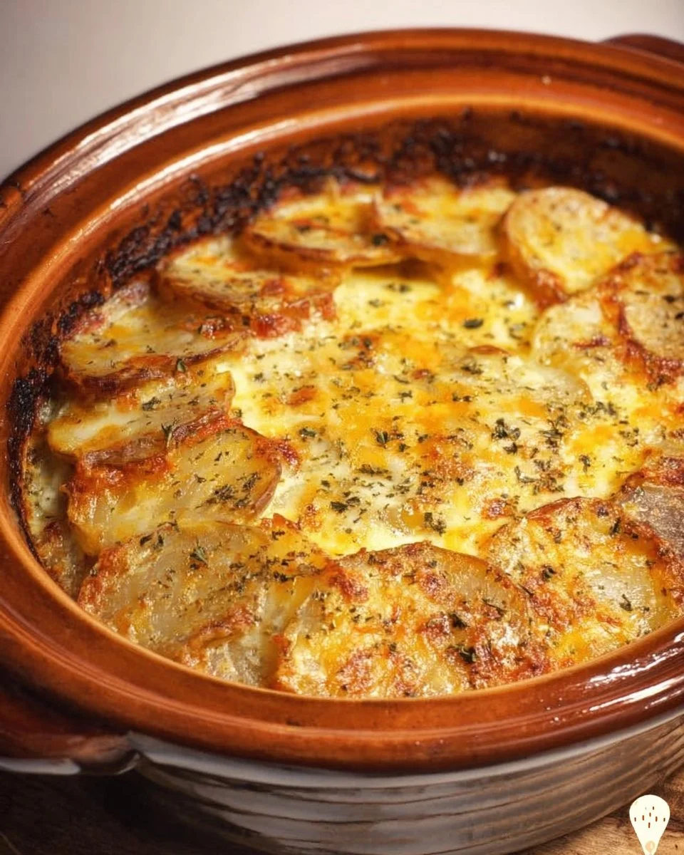 Delicious Crock Pot Scalloped Potatoes served on a white plate