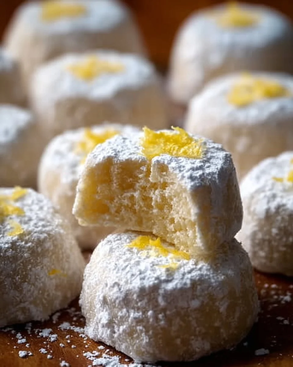 Delicious Meyer Lemon Meltaways on a white plate garnished with lemon zest