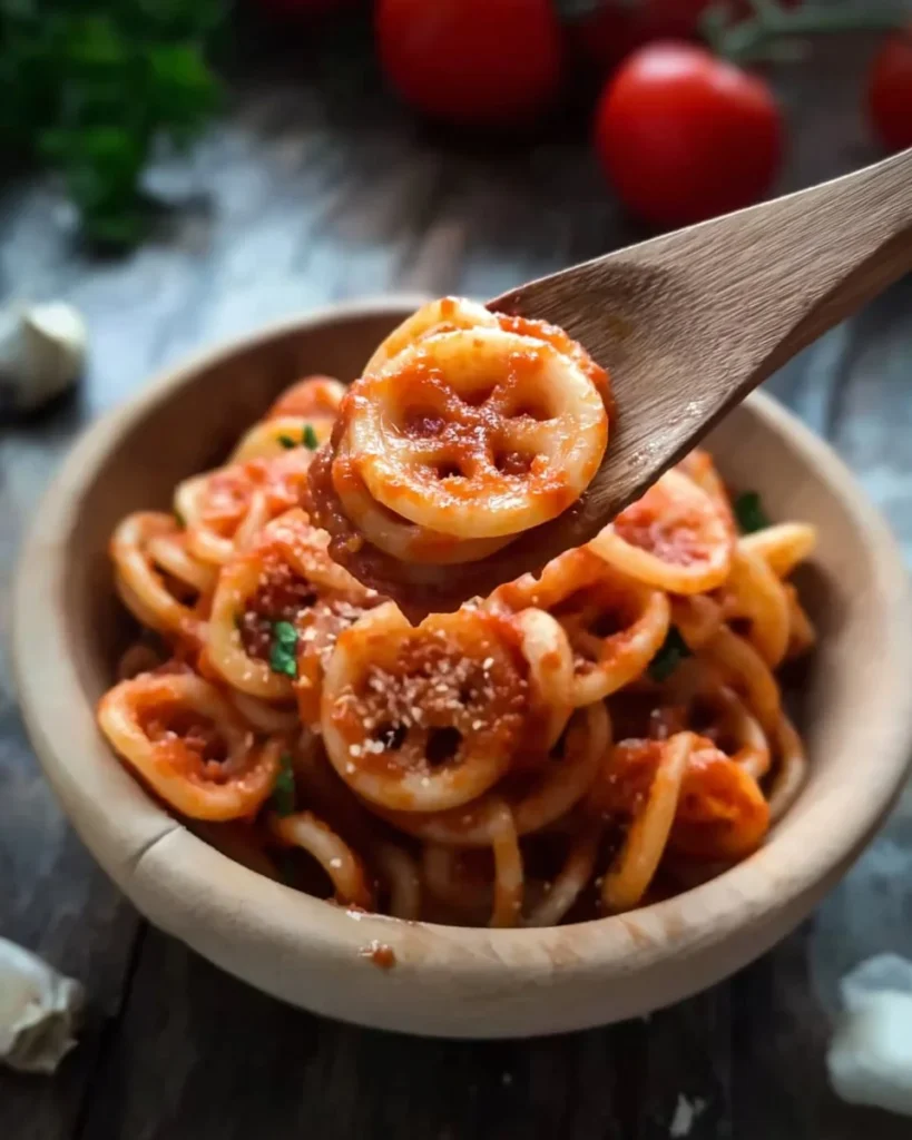 Iron rich pasta sauce recipe for babies in a colorful bowl