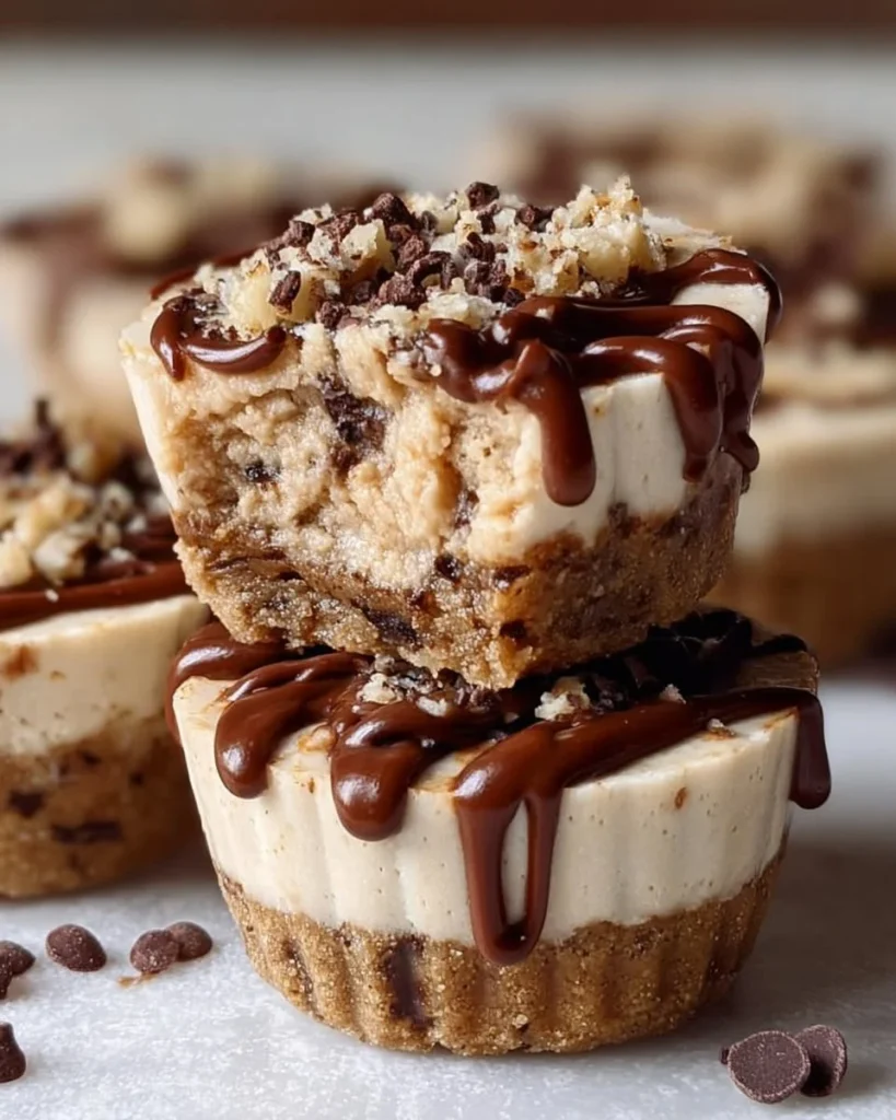 High protein yogurt cookie dough cups topped with chocolate chips