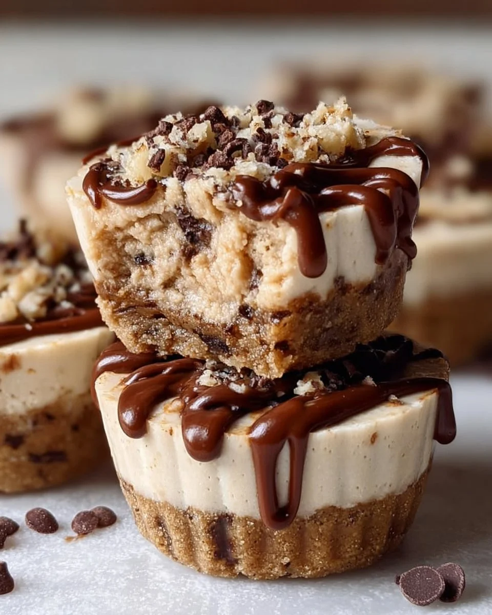 High protein yogurt cookie dough cups topped with chocolate chips