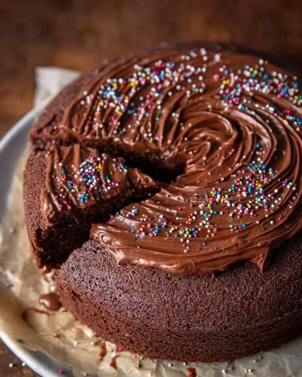 Delicious homemade chocolate cake baked in an air fryer