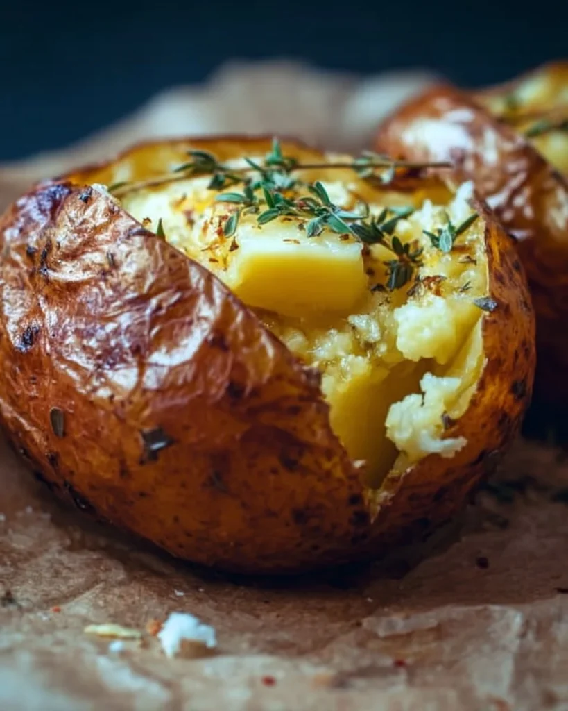 Deliciously baked English jacket potatoes with toppings