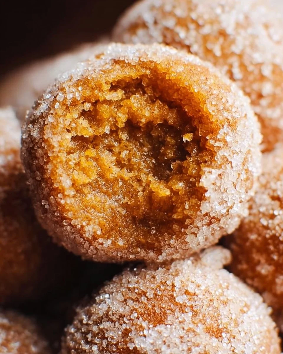 Irresistible baked pumpkin spice donut holes topped with seasonal spices.