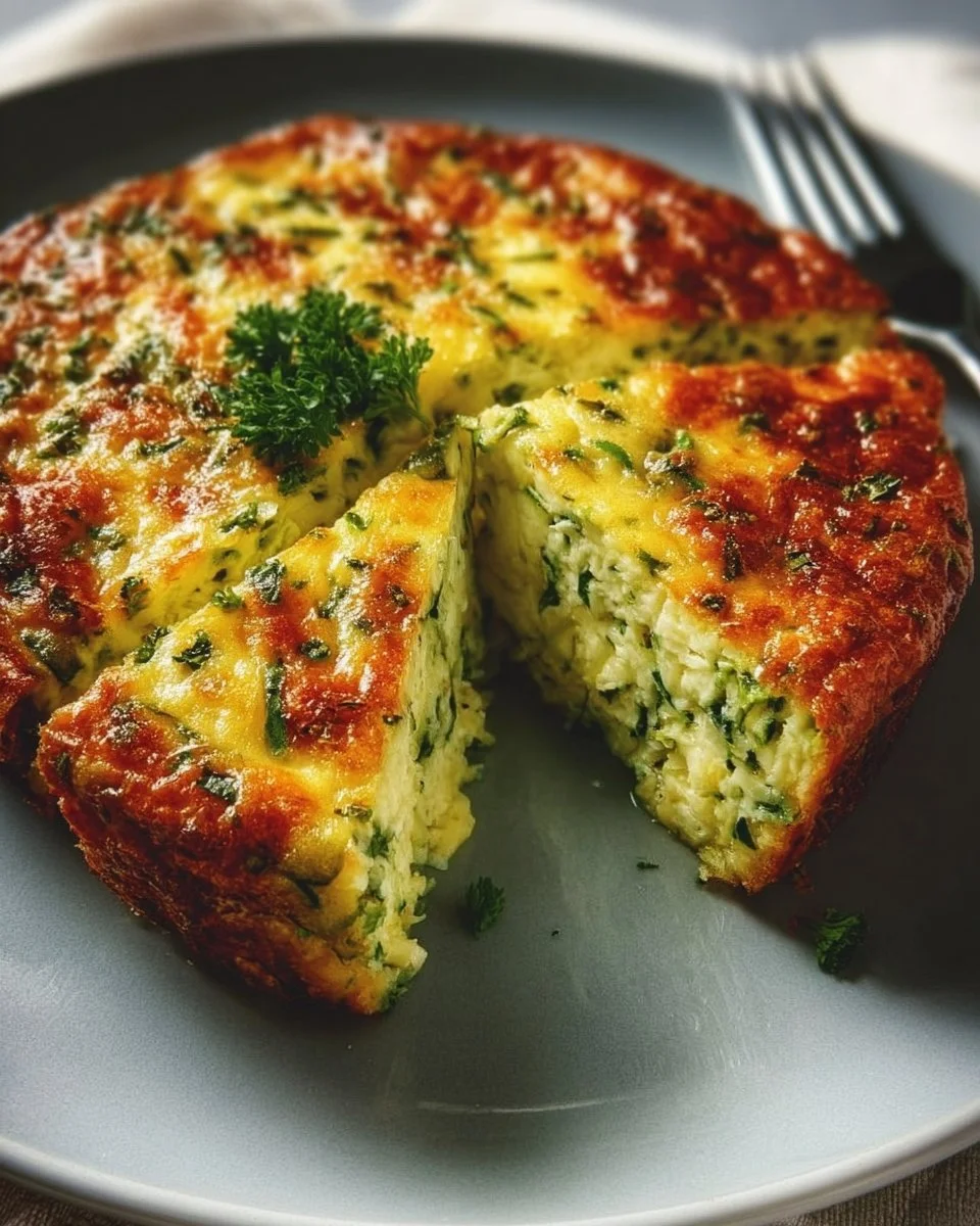 Keto Crustless Zucchini Quiche baked with fresh ingredients