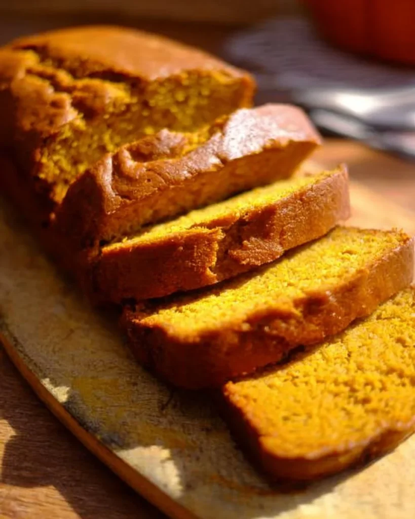 Freshly baked Libby's pumpkin bread on a countertop
