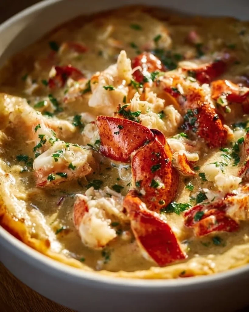 Delicious Lobster Pot Pie with flaky crust and creamy filling