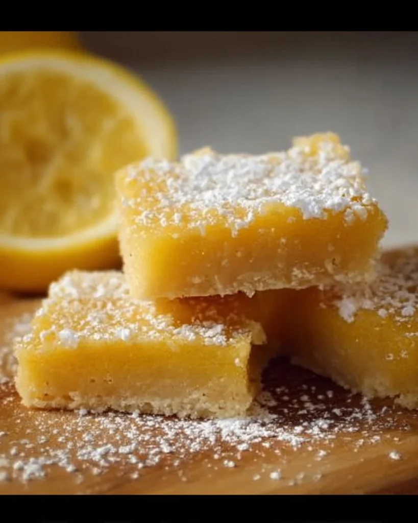 Delicious Meyer Lemon Bars on a plate, drizzled with lemon icing.