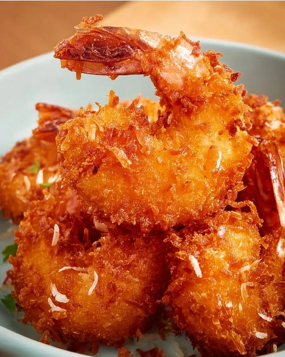 Delicious fried coconut shrimp served with a dipping sauce