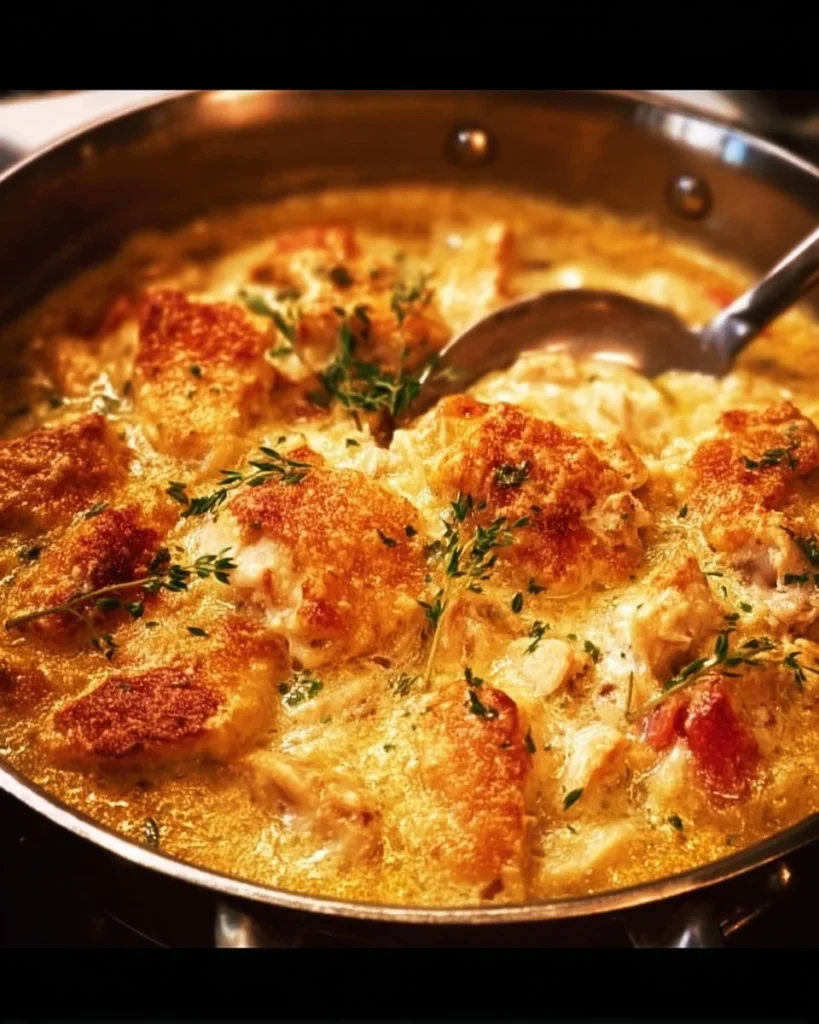 Delicious Neiman Marcus Chicken Casserole served in a baking dish