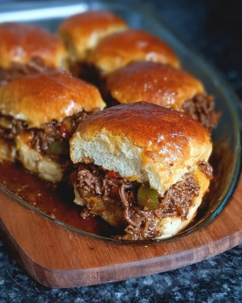 Philly Cheesesteak Sloppy Joes served on a plate with toppings