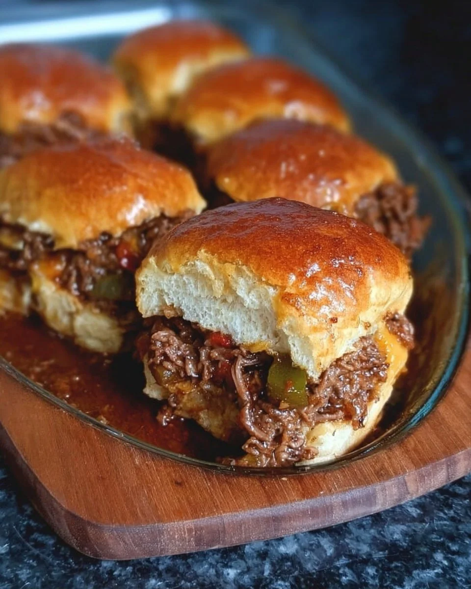 Philly Cheesesteak Sloppy Joes served on a plate with toppings