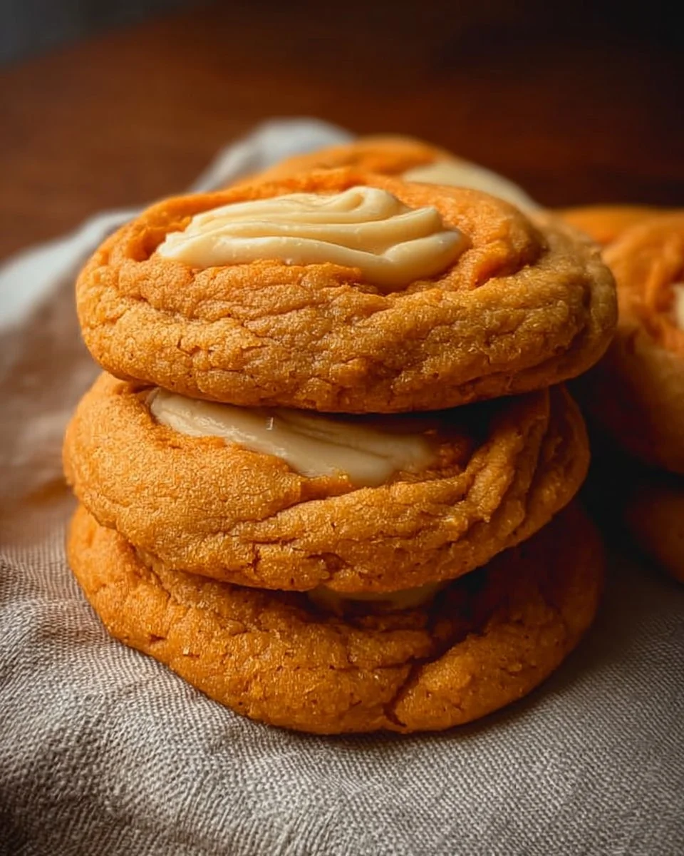 Delicious sweet potato cheesecake cookies on a plate
