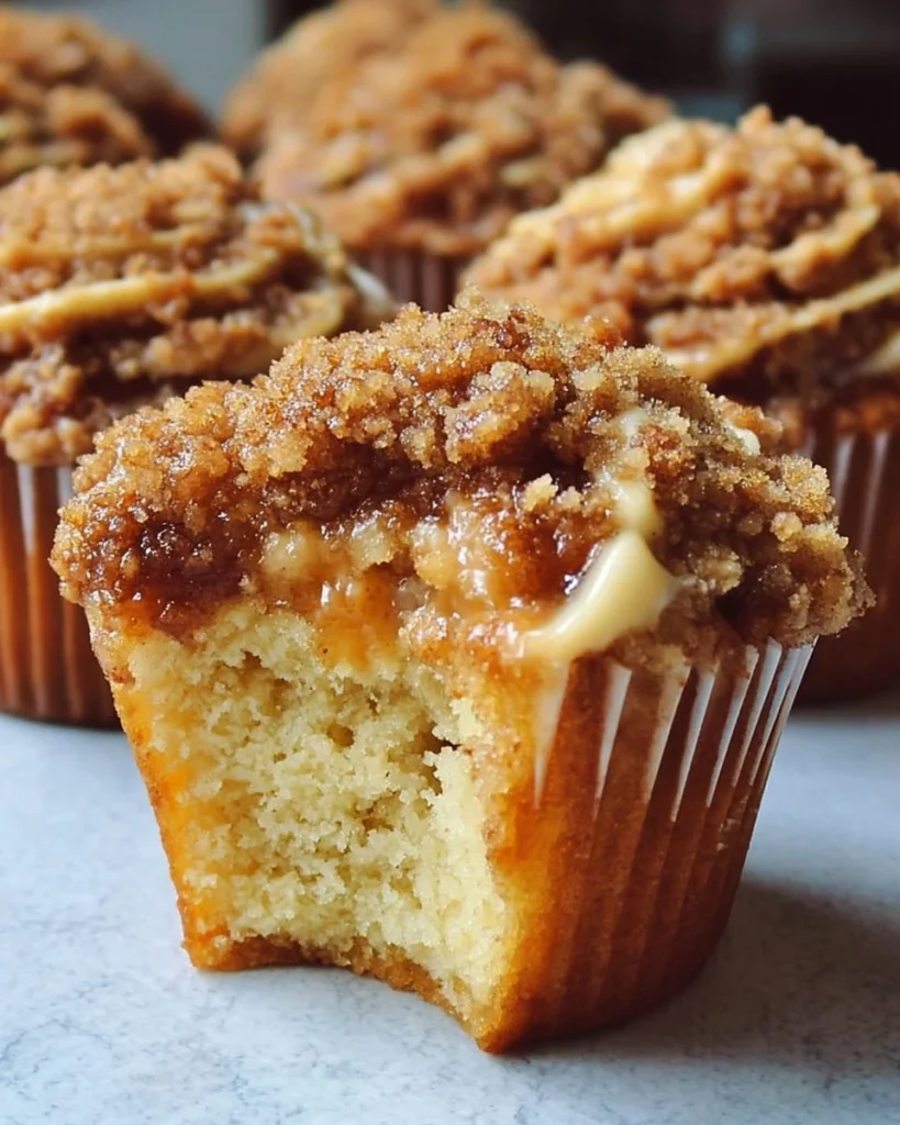 Apple Crumble Cupcakes topped with crumble and apple slices