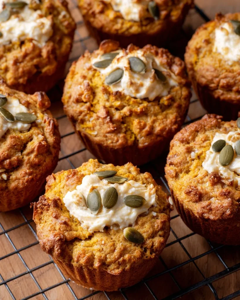 Bakery-style pumpkin cream-cheese muffins ready to be enjoyed