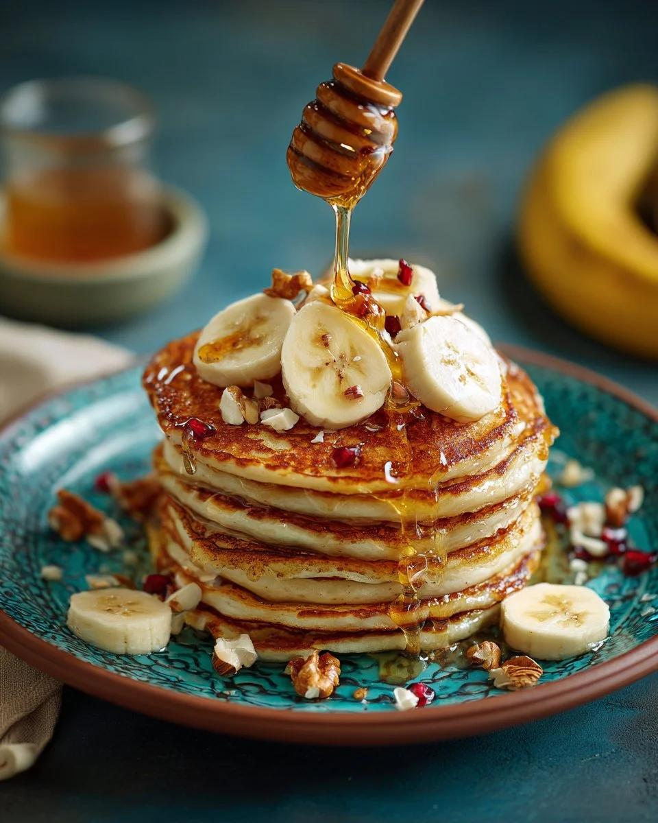 Banana Honeycomb Pancakes