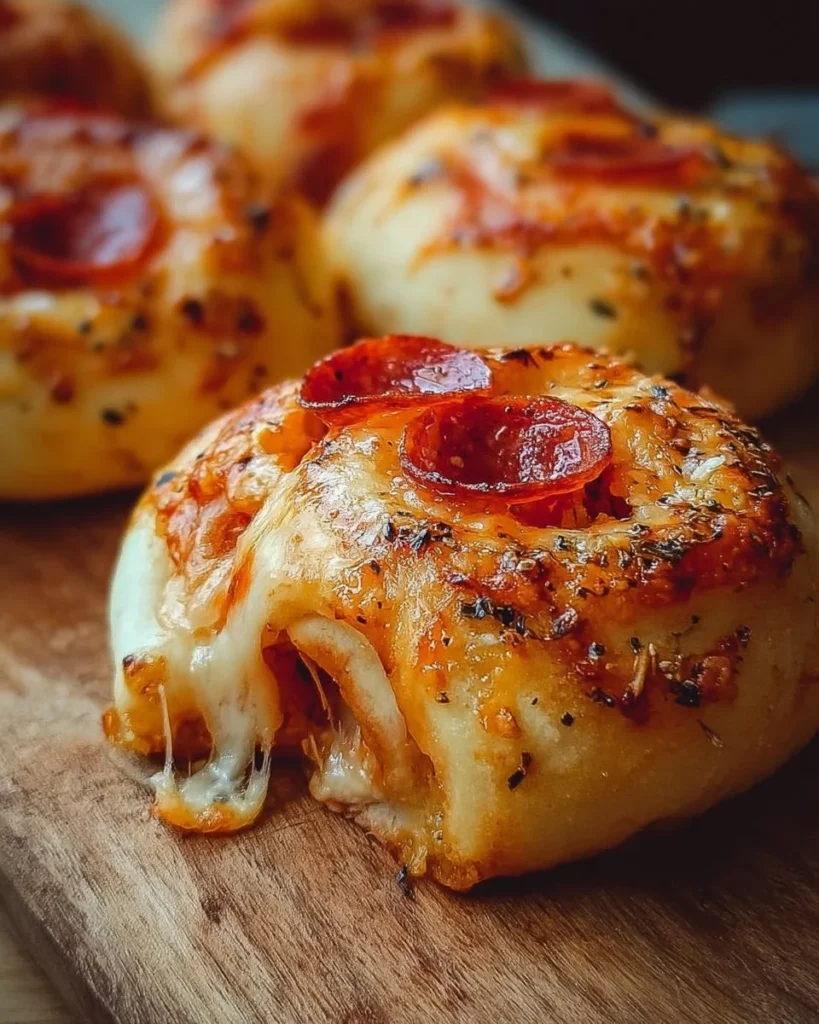 Cheesy chicken pepperoni rolls served on a plate, halal-friendly and delicious.