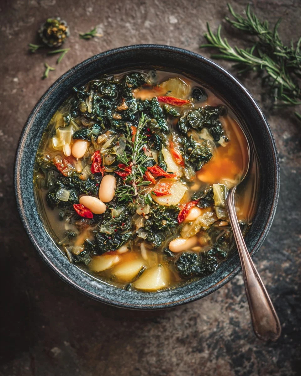 Cozy Kale And White Bean Soup