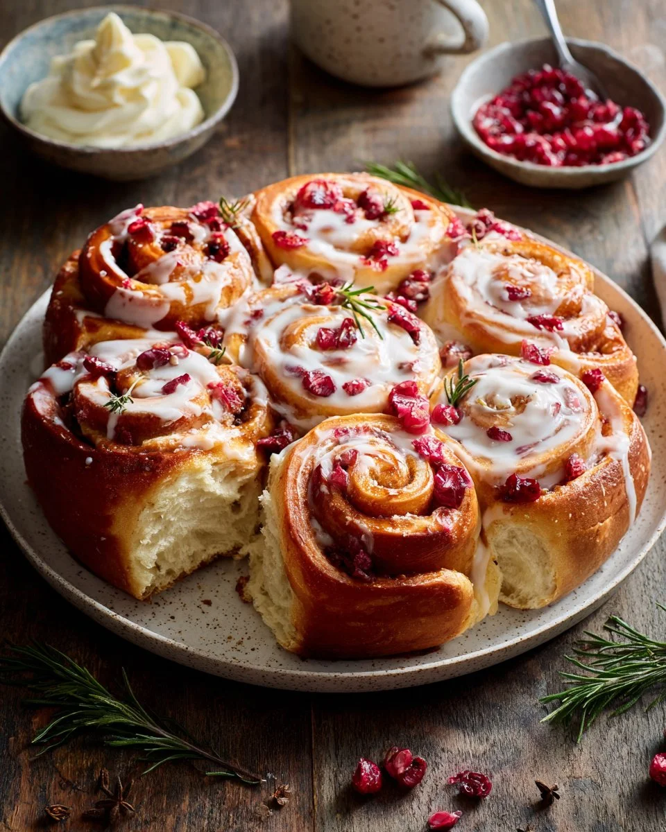 Cranberry Citrus Cream Cheese Sweet Rolls