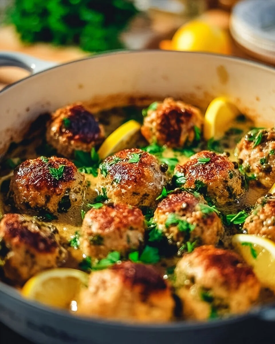 Creamy Chicken Piccata Meatballs